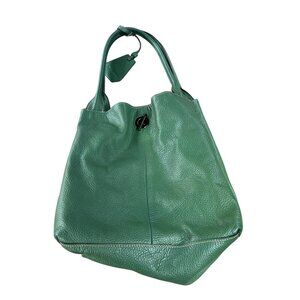 Rabeanco Green Pebble Leather Hobo Bag
